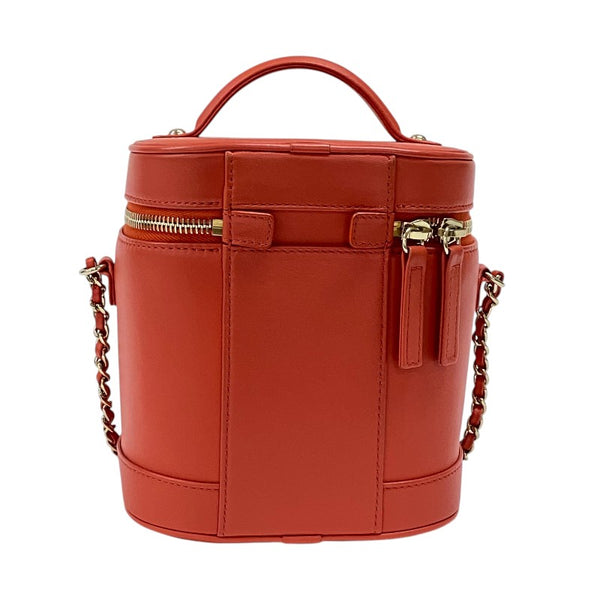 シャネル CHANEL ココマーク チェーンバニティバッグ AS0323 レッド ゴールド金具 ラムスキン レディース ショルダーバッグ