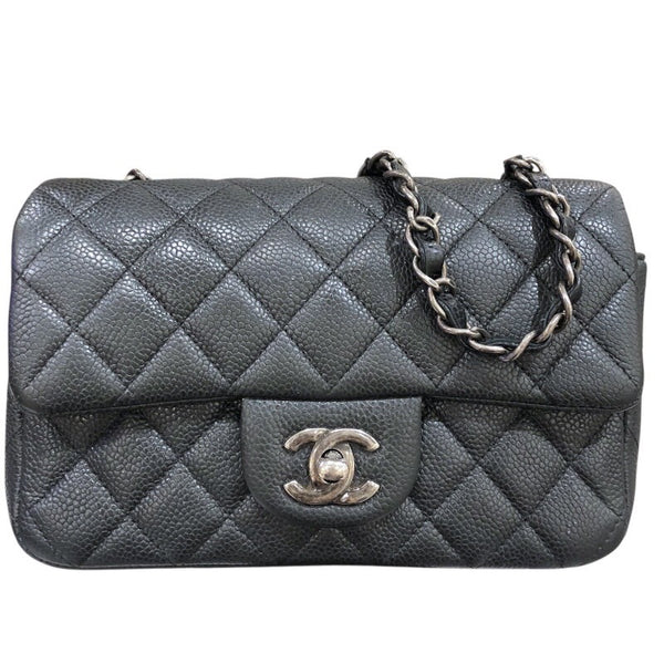 シャネル CHANEL ミニマトラッセ20 A69900 ブラック　シルバー金具 キャビア レディース ショルダーバッグ