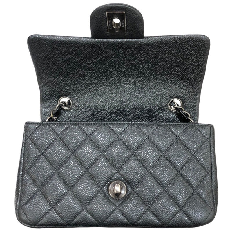 シャネル CHANEL ミニマトラッセ20 A69900 ブラック　シルバー金具 キャビア レディース ショルダーバッグ