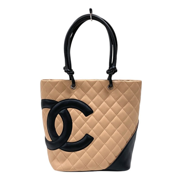 シャネル CHANEL カンボンライントート ミディアム A25167 ベージュ シルバー金具 カーフ レディース トートバッグ