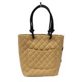 シャネル CHANEL カンボンライントート ミディアム A25167 ベージュ シルバー金具 カーフ レディース トートバッグ