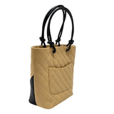 シャネル CHANEL カンボンライントート ミディアム A25167 ベージュ シルバー金具 カーフ レディース トートバッグ