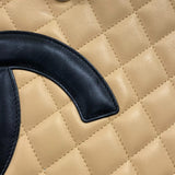 シャネル CHANEL カンボンライントート ミディアム A25167 ベージュ シルバー金具 カーフ レディース トートバッグ
