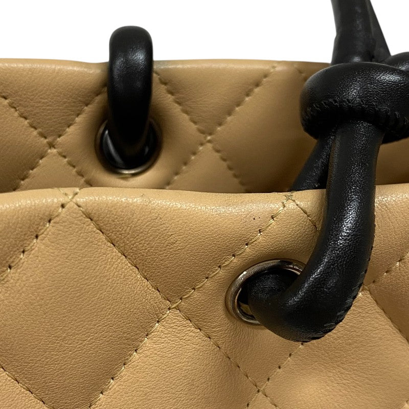 シャネル CHANEL カンボンライントート ミディアム A25167 ベージュ シルバー金具 カーフ レディース トートバッグ
