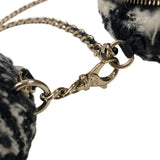 シャネル CHANEL ラウンド チェーンクラッチバッグ AP0986 28番台 千鳥柄 ブラック・ホワイト ツイード/レザー レディース ショルダーバッグ