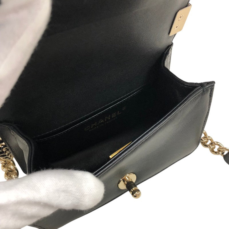 シャネル CHANEL ボーイシャネルミニ Vステッチ A67364 ブラック