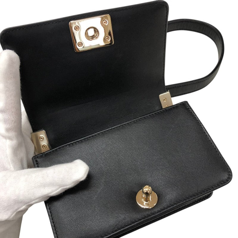 シャネル CHANEL ボーイシャネルミニ Vステッチ A67364 ブラック ゴールド金具 ラムスキン レディース ショルダーバッグ