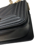 シャネル CHANEL ボーイシャネルミニ Vステッチ A67364 ブラック ゴールド金具 ラムスキン レディース ショルダーバッグ