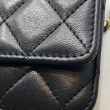 シャネル CHANEL ココロック チェーンウォレット A80766 ブラック×GD金具 ラムスキン レディース ショルダーバッグ