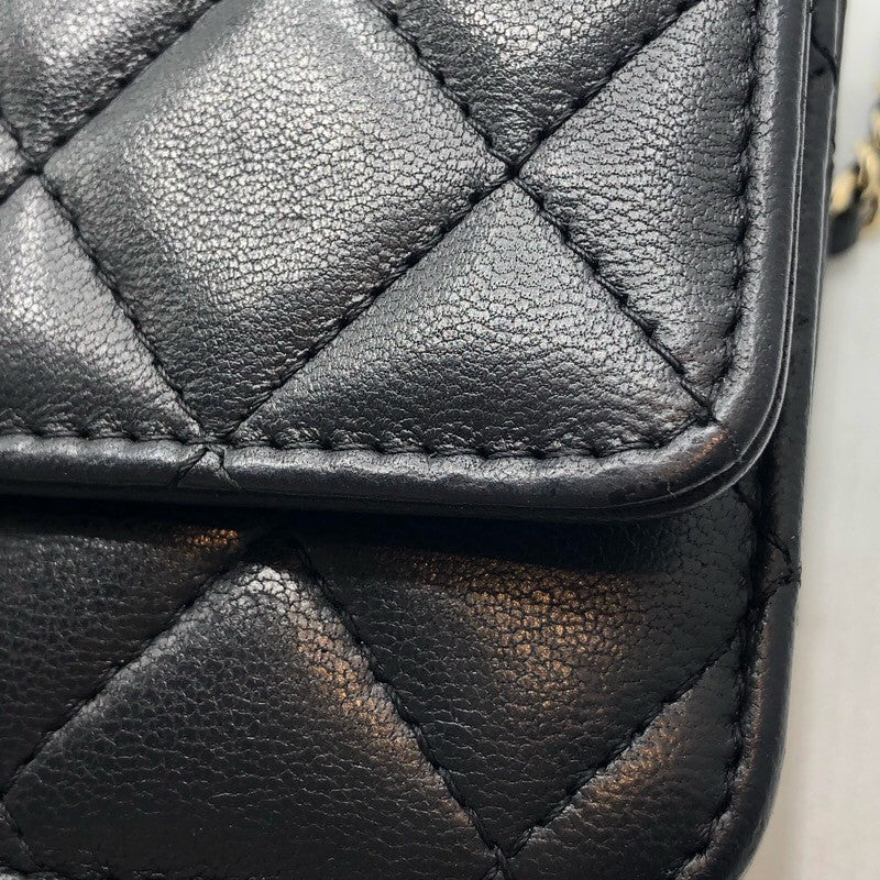 シャネル CHANEL ココロック チェーンウォレット A80766 ブラック×GD金具 ラムスキン レディース ショルダーバッグ