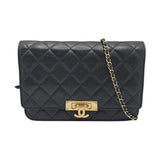 シャネル CHANEL ココロック チェーンウォレット A80766 ブラック×GD金具 ラムスキン レディース ショルダーバッグ