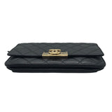 シャネル CHANEL ココロック チェーンウォレット A80766 ブラック×GD金具 ラムスキン レディース ショルダーバッグ