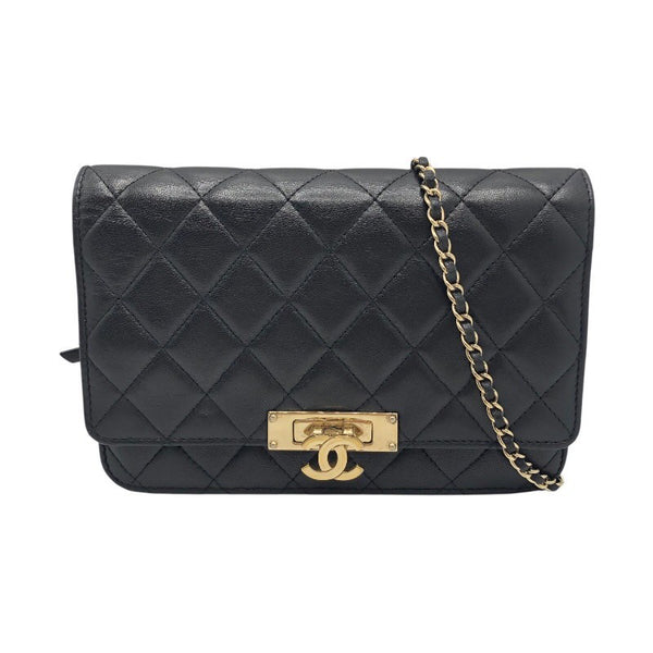 シャネル CHANEL ココロック チェーンウォレット A80766 ブラック×GD金具 ラムスキン レディース ショルダーバッグ
