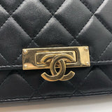 シャネル CHANEL ココロック チェーンウォレット A80766 ブラック×GD金具 ラムスキン レディース ショルダーバッグ