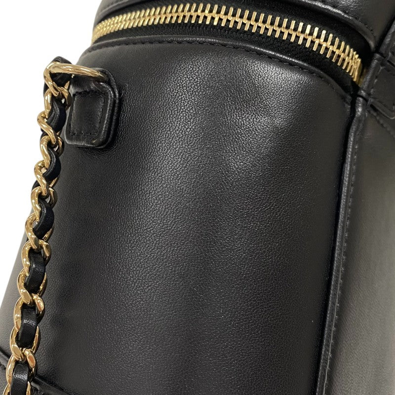 シャネル CHANEL ココマーク チェーンバニティバッグ AS0323 ブラック ゴールド金具 ラムスキン レディース ショルダーバッグ