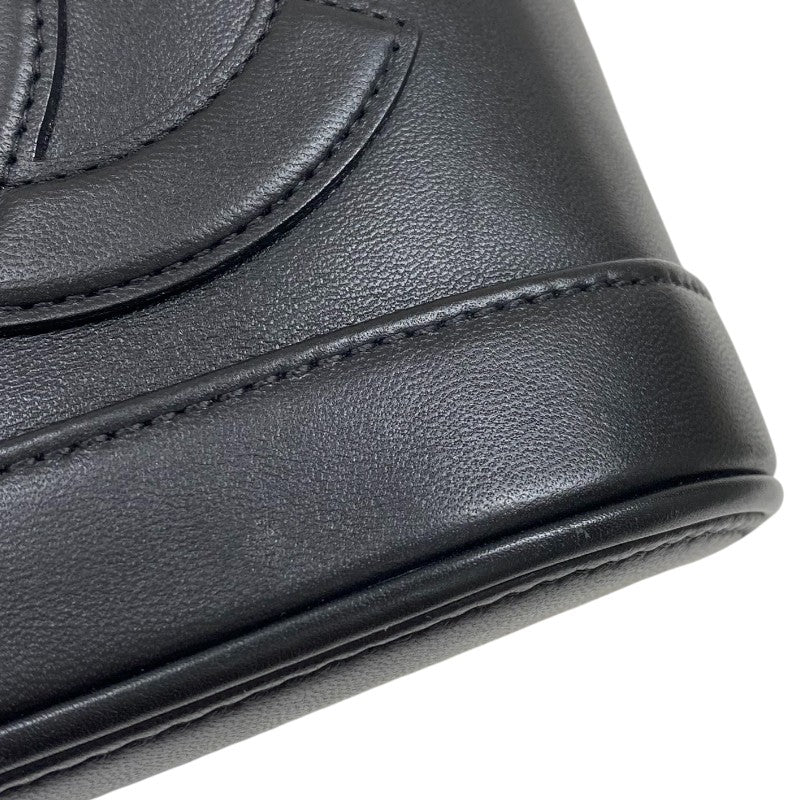 シャネル CHANEL ココマーク チェーンバニティバッグ AS0323 ブラック ゴールド金具 ラムスキン レディース ショルダーバッグ