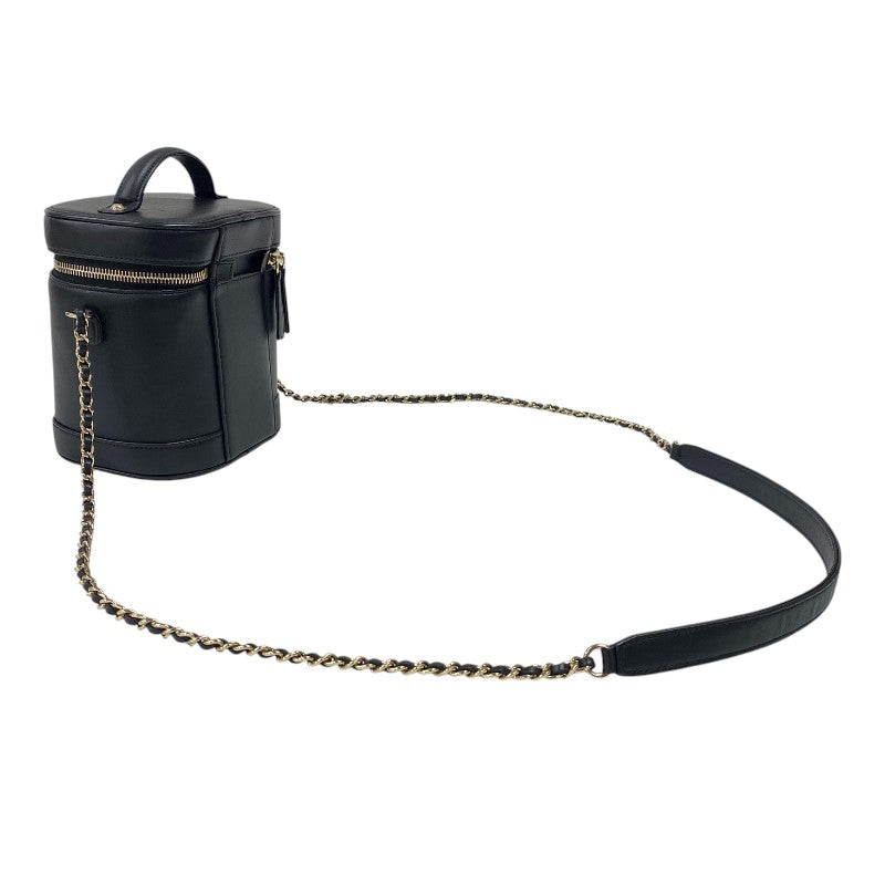 シャネル CHANEL ココマーク チェーンバニティバッグ AS0323 ブラック ゴールド金具 ラムスキン レディース ショルダーバッグ