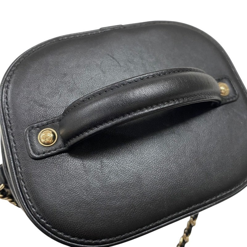 シャネル CHANEL ココマーク チェーンバニティバッグ AS0323 ブラック ゴールド金具 ラムスキン レディース ショルダーバッグ