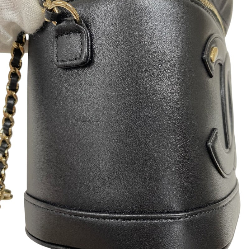 シャネル CHANEL ココマーク チェーンバニティバッグ AS0323 ブラック ゴールド金具 ラムスキン レディース ショルダーバッグ