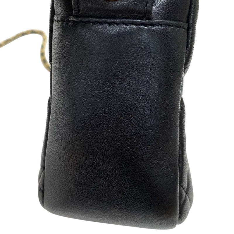 シャネル CHANEL マトラッセ ココマークショルダーバッグ ブラック ゴールド金具 ラムスキン レディース