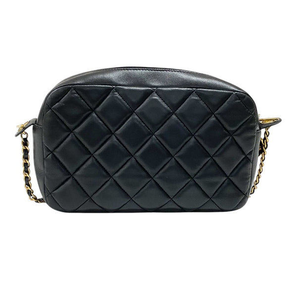 シャネル CHANEL マトラッセ ココマークショルダーバッグ ブラック ゴールド金具 ラムスキン レディース