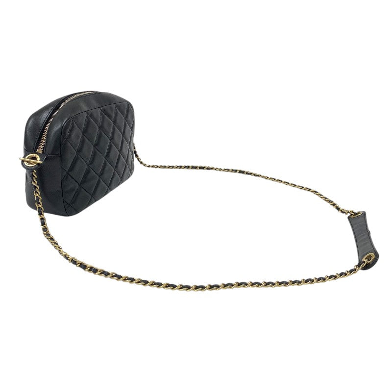 シャネル CHANEL マトラッセ ココマークショルダーバッグ ブラック ゴールド金具 ラムスキン レディース