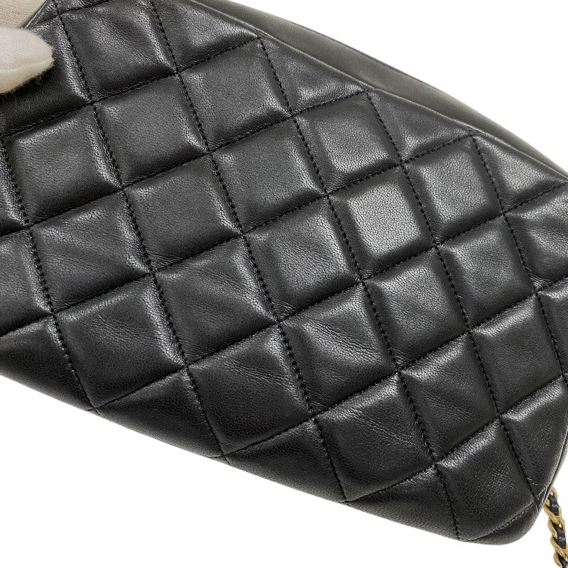 シャネル CHANEL マトラッセ ココマークショルダーバッグ ブラック ゴールド金具 ラムスキン レディース