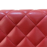 シャネル CHANEL マトラッセチェーンウォレット 14番台 A33814 レッド シルバー金具 ラム レディース ショルダーバッグ