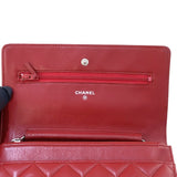 シャネル CHANEL マトラッセチェーンウォレット 14番台 A33814 レッド シルバー金具 ラム レディース ショルダーバッグ