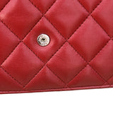 シャネル CHANEL マトラッセチェーンウォレット 14番台 A33814 レッド シルバー金具 ラム レディース ショルダーバッグ