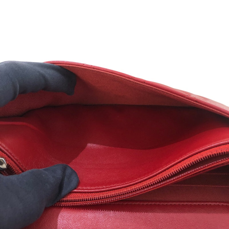 シャネル CHANEL マトラッセチェーンウォレット 14番台 A33814 レッド シルバー金具 ラム レディース ショルダーバッグ