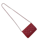シャネル CHANEL マトラッセチェーンウォレット 14番台 A33814 レッド シルバー金具 ラム レディース ショルダーバッグ
