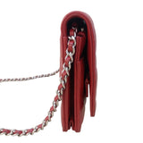 シャネル CHANEL マトラッセチェーンウォレット 14番台 A33814 レッド シルバー金具 ラム レディース ショルダーバッグ