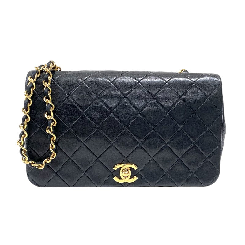 シャネル CHANEL マトラッセ チェーンショルダーバッグ ブラック ゴールド金具 ラムスキン レディース
