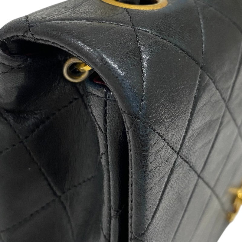 シャネル CHANEL マトラッセ チェーンショルダーバッグ ブラック ゴールド金具 ラムスキン レディース
