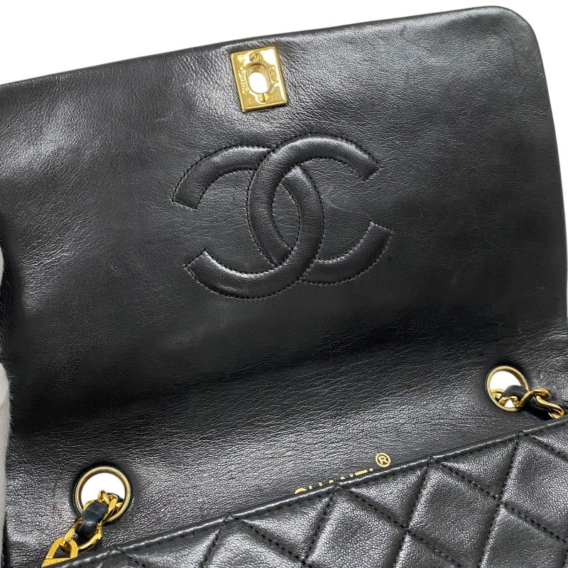 シャネル CHANEL マトラッセ チェーンショルダーバッグ ブラック ゴールド金具 ラムスキン レディース