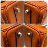 エルメス HERMES バーキン25 □K刻 オレンジ シルバー金具 エプソン レディース ハンドバッグ