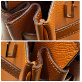 エルメス HERMES バーキン25 □K刻 オレンジ シルバー金具 エプソン レディース ハンドバッグ