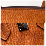 エルメス HERMES バーキン25 □K刻 オレンジ シルバー金具 エプソン レディース ハンドバッグ