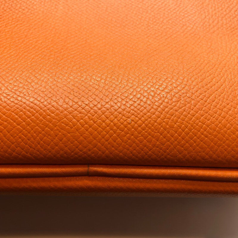 エルメス HERMES バーキン25 □K刻 オレンジ シルバー金具 エプソン レディース ハンドバッグ