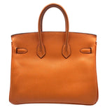 エルメス HERMES バーキン25 □K刻 オレンジ シルバー金具 エプソン レディース ハンドバッグ