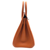 エルメス HERMES バーキン25 □K刻 オレンジ シルバー金具 エプソン レディース ハンドバッグ