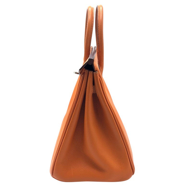 エルメス HERMES バーキン25 □K刻 オレンジ シルバー金具 エプソン レディース ハンドバッグ