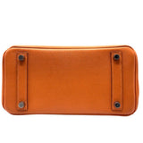 エルメス HERMES バーキン25 □K刻 オレンジ シルバー金具 エプソン レディース ハンドバッグ