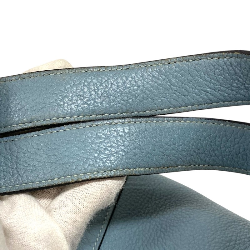 エルメス HERMES ピコタンロックMM □M刻 ブルーアトール シルバー金具 トリヨンクレマンス レディース ハンドバッグ