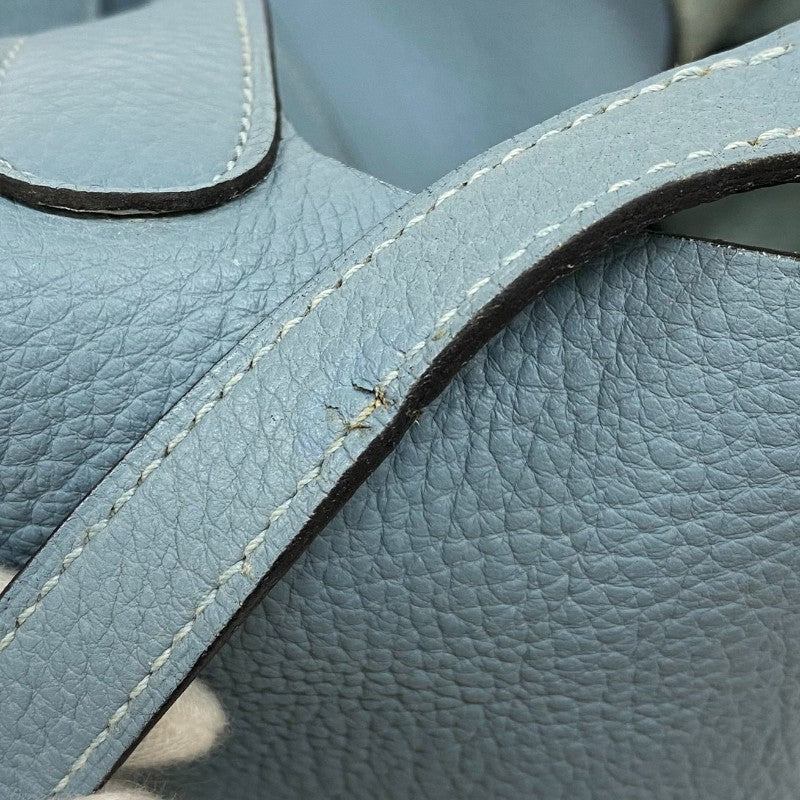 エルメス HERMES ピコタンロックMM □M刻 ブルーアトール シルバー金具 トリヨンクレマンス レディース ハンドバッグ