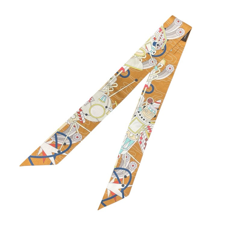 エルメス HERMES ツイリー JAGUAR QUETZAL オレンジ シルク レディース スカーフ