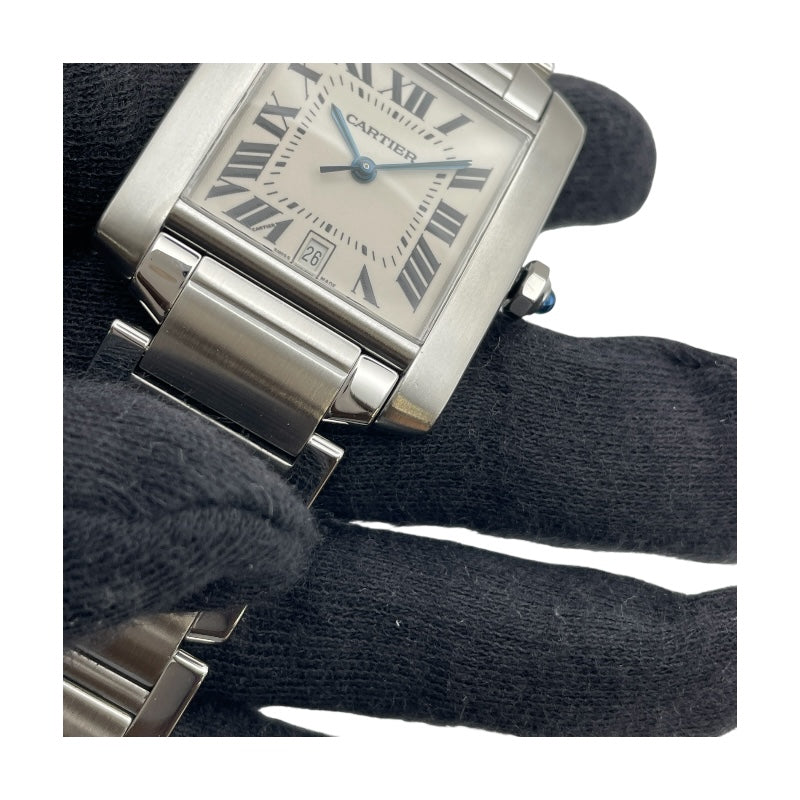 カルティエ Cartier タンクフランセーズ LM W51002Q3 ホワイト SS メンズ 腕時計