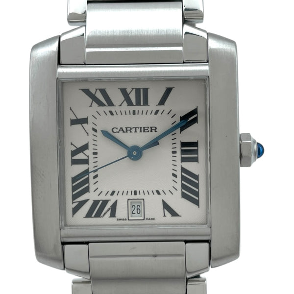 カルティエ Cartier タンクフランセーズ LM W51002Q3 ホワイト SS メンズ 腕時計