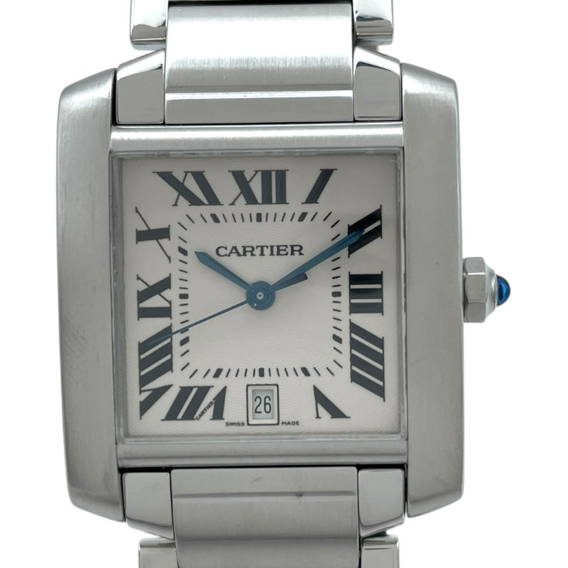 カルティエ Cartier タンクフランセーズ LM W51002Q3 ホワイト SS メンズ 腕時計
